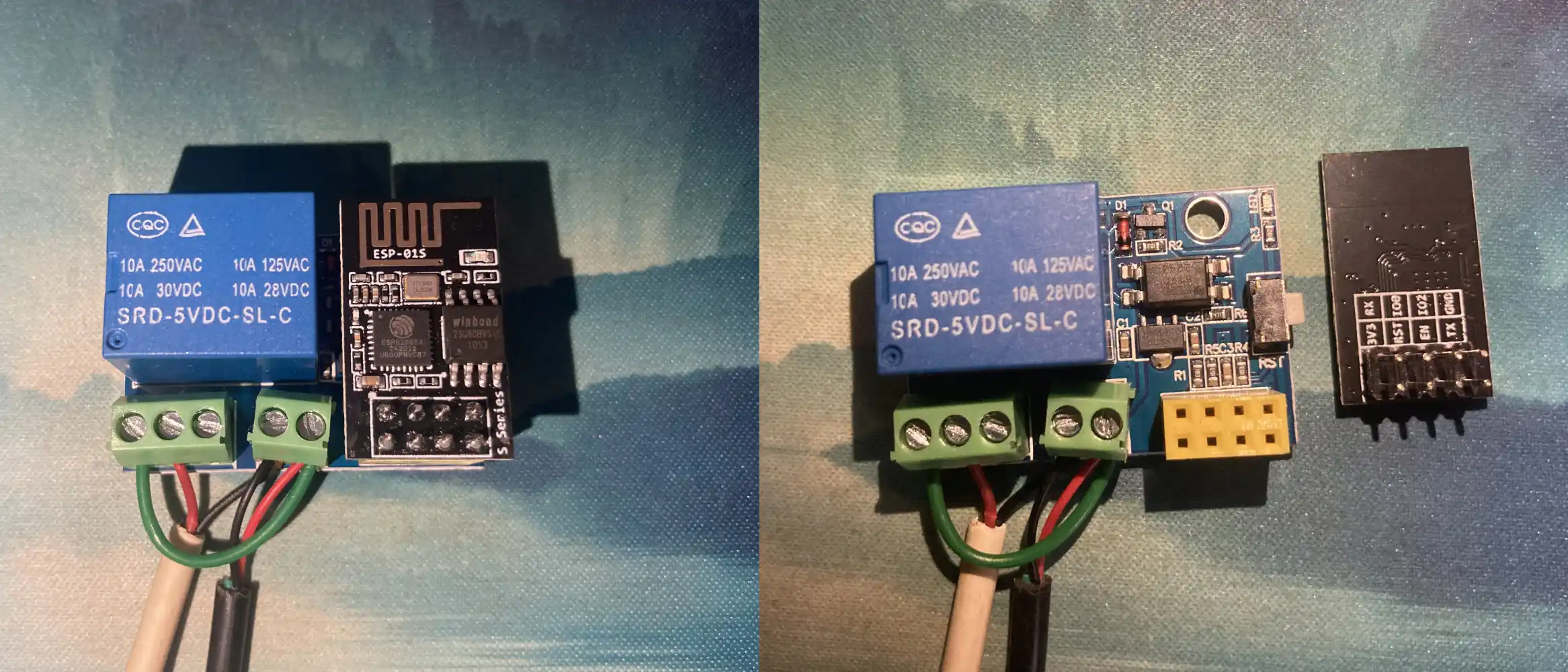 继电器装上与分开的图